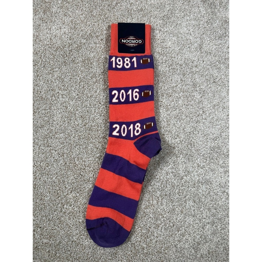 NEW Men's Pima Cotton Boutique Clemson National Champion Dress Socks Gordon